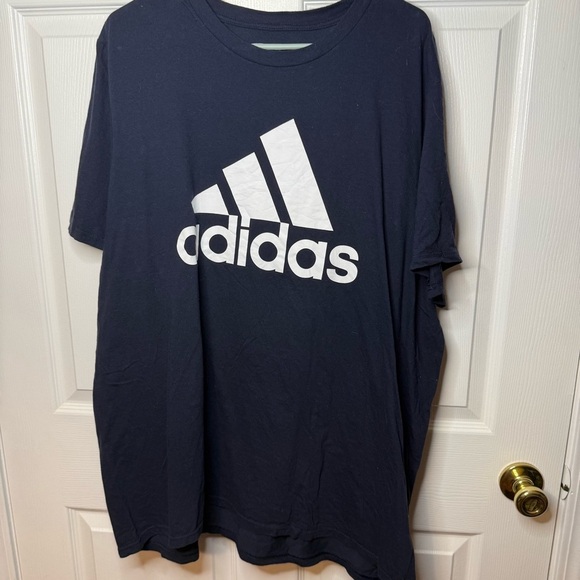 Adidas Men's Dark Blue Amplifier Tee with White Logo Size XXL GUC - Picture 1 of 3